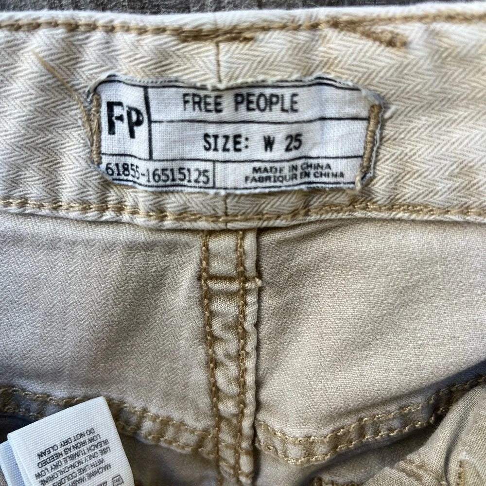 Free People Herringbone Cream Women Jeans